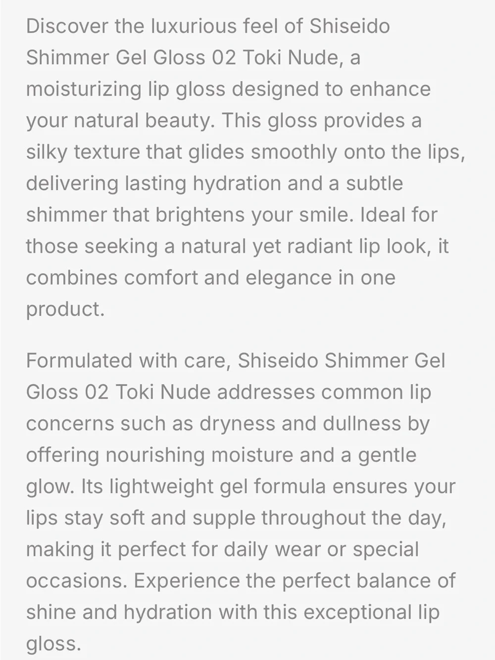 Shiseido Shimmer Gelgloss Toki Nude